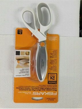Fiskars White Handle Soft Grip Shears Scissors New